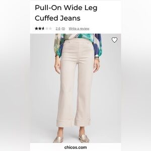Chico's Pull-on wide leg cuffed Jeans